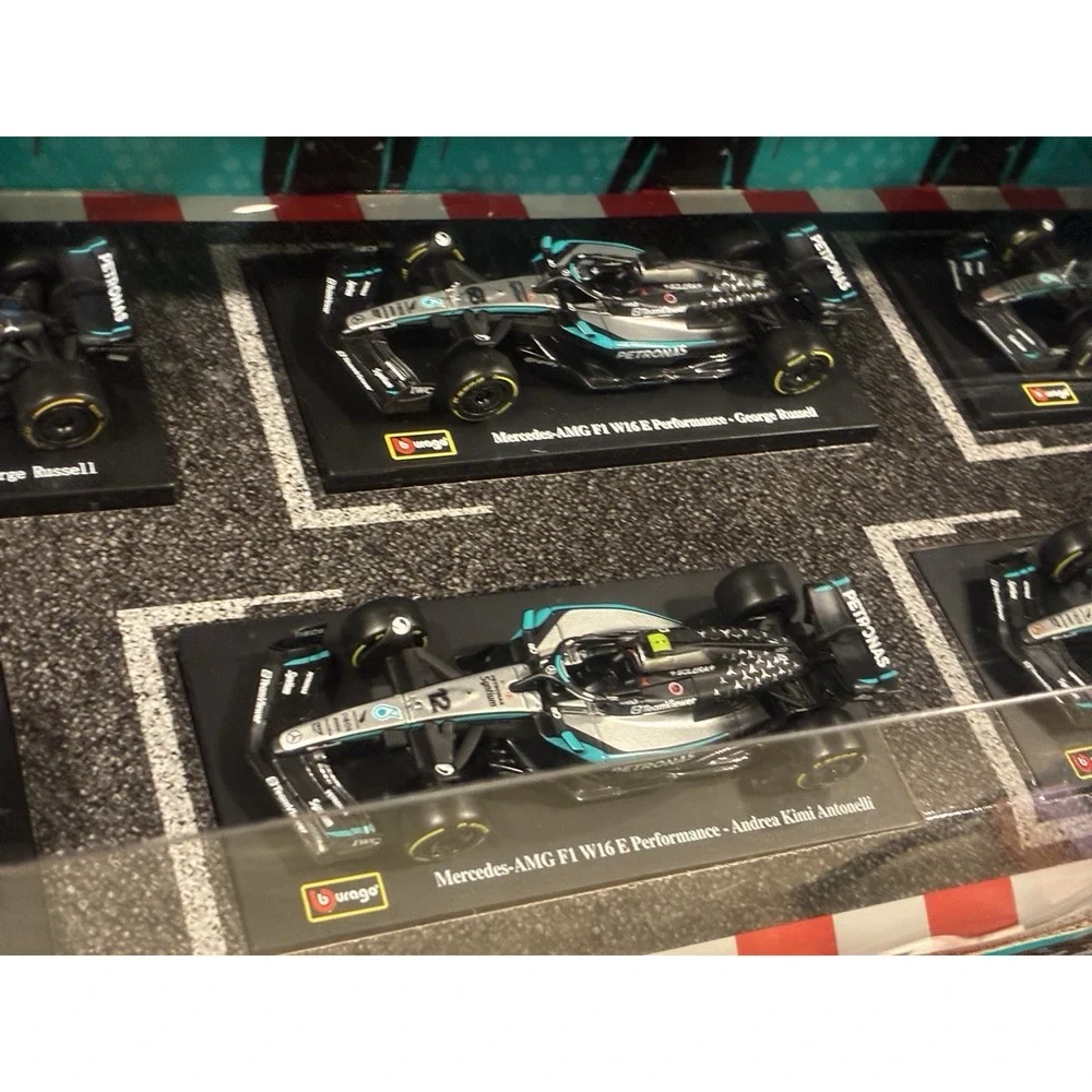 Burago 1:43 Scale Mercedes Benz Formula F1‎ Die Cast Racing Car 6-pack Set New